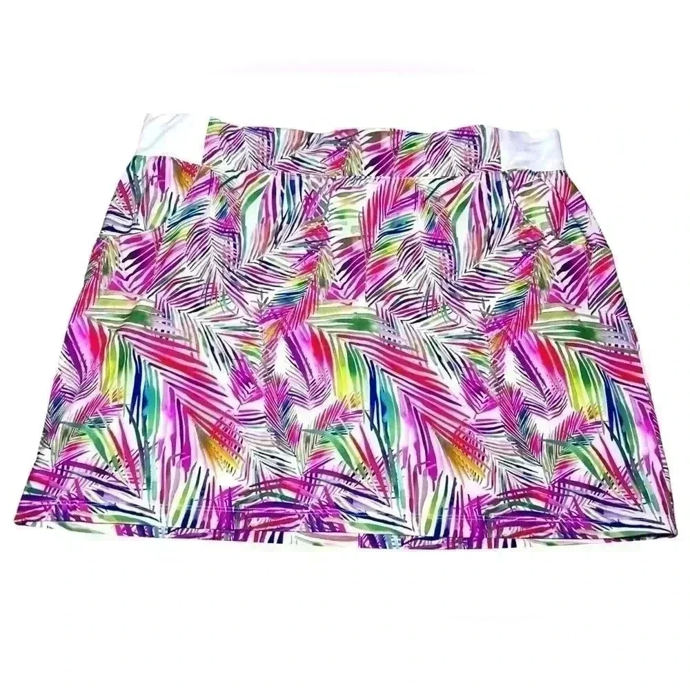 Reel Legends Athletic Pickleball Pull On Skort Skirt w/ Shorts Pockets 1XL